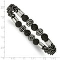 thumbnail image 3 of Auriga Mother's Day Gift Stainless Steel Antiqued Black IP-plated Chain 8mm Lava Stone Beaded Stretch Bracelet for Women, 3 of 5
