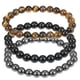 thumbnail image 1 of Pulsera con cuentas Unique Bargains Pulseras elásticas ajustables para hombres mujeres Tono negro, 1 of 7