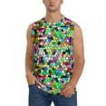 thumbnail image 2 of Picia Colorful Tie Dye Stained Glass mens Cotton Tank Undershirts , Moisture-wicking Ribbed Tanks, Lightweight Cotton Tank Undershirts-Small, 2 of 8