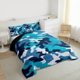 thumbnail image 3 of Homewish Abstract Camouflage Bedding Comforter Set 2pcs for Kids Children Teens,Blue Black Twin Comforter Sets Microfiber,Geometric Camo Breathable Bedding Set,Luxury Bedroom Decor,Reversible, 3 of 8