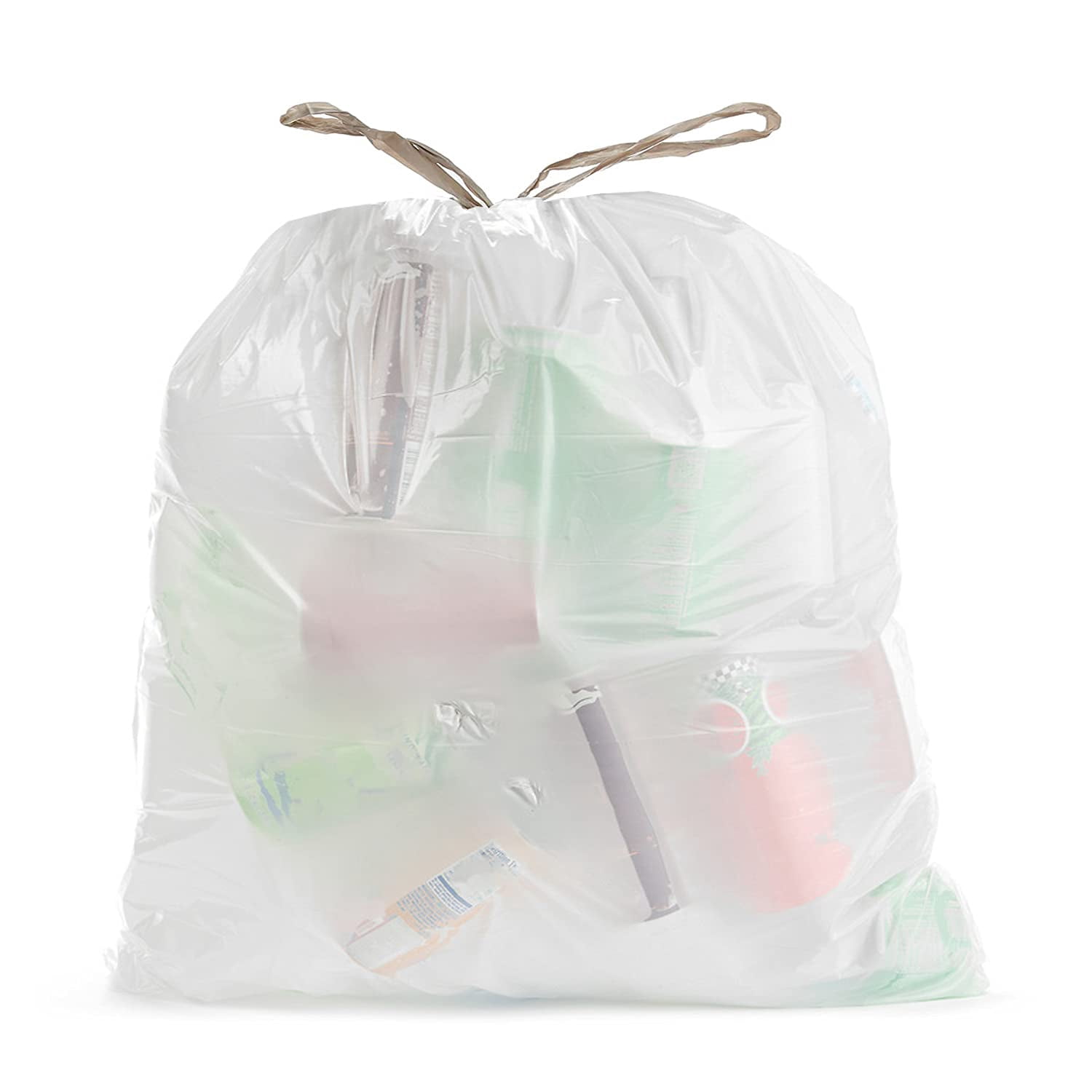 Aluf Plastics 8 Gallon 0.7 MIL White Drawstring Lavender Scented Trash Bags - 22" x 22" - Pack of 200 - For Home, Kitchen, Bathroom, & Office