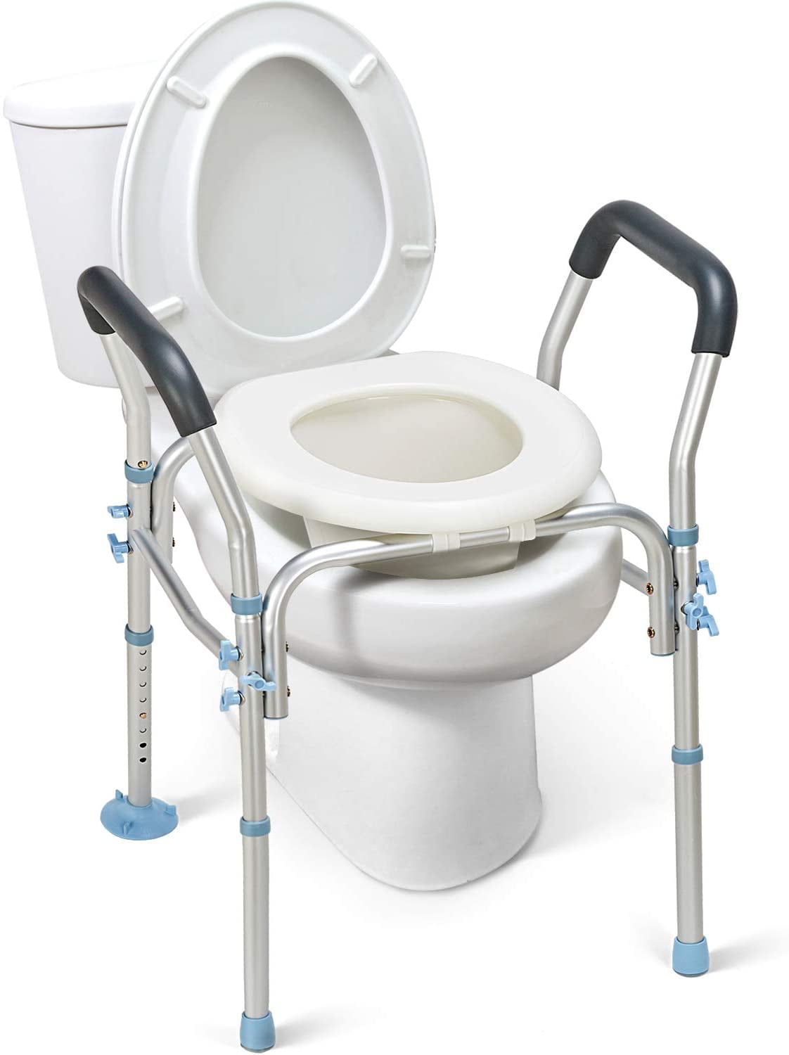 Medical Toilet Seat Elevator Raised Riser Elongated 3.5" Height Handicap 300lbs 