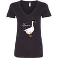 thumbnail image 3 of Inktastic French Goose Says Honque Women's V-Neck T-Shirt, 3 of 5