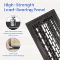 thumbnail image 3 of 4x14 Inches 2 Pack Heavy Duty Walkable Floor Register Easy Adjust Air Supply Lever Floor Vents - Boston Design - Vent Cover for Home Floor - Oil Rubbed Bronze, 3 of 7