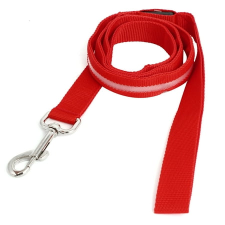 Unique Bargains Red Puppy Dog Pet LED Flash Light Leash Rope Strap 120cm Long w Trigger Hook