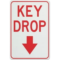 Key Drop Sign 12 X 8 Inches Reflective Aluminum Metal Warning Signage With Symbol For Indoor Outdoor Use
