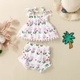 thumbnail image 2 of Toddler Girl Clothes Layered Ruffle Top Floral Shorts Cute Toddler Girls Summer Outfits 2Pcs Clothing Set Girls Summer Set 3-24 Months,12-18 Months, 2 of 7