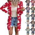 thumbnail image 5 of Lenago Women's Christmas Cardigan Santa Claus Print Cardigan Long Sleeve Cardigan Sweater Coat, 5 of 5
