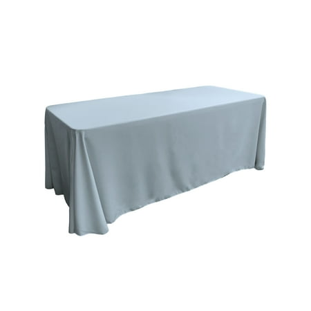 

LA Linen Polyester Poplin Rectangular Tablecloth 90 by 132-Inch Blue Light