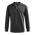 thumbnail image 4 of DDAPJ pyju Men's Long Sleeve Polo Sweatshirt Lapel V Neck Pullover Contrast Collar Golf Sweatshirts Business Casual Polos Black M, 4 of 6