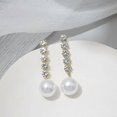 thumbnail image 3 of Silver Needle Set With Diamond Luxury Flash Diamond Large Pearl Personality Red Earrings 26-27s, 3 of 4