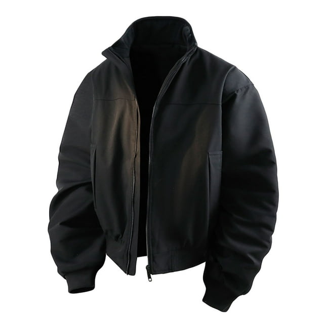 Lovzfmll Veste de Travail pour Hommes, Col Montant, Matelassée, Courte, Décontractée, Noire, 5TG