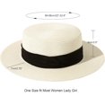 thumbnail image 3 of Sun Hats for Women Wide Brim Straw Boater Hat Foldable Packable Beach Hat for Summer Fit Size 6 8/7-7 1/4, 3 of 5