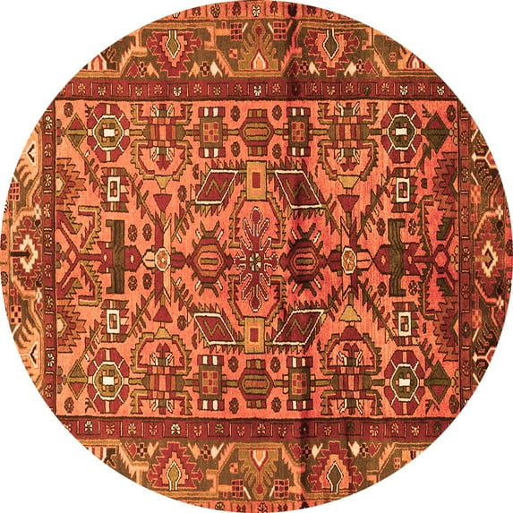 Ahgly Company Indoor Round Persian Orange Traditional Area Rugs, 6' Round