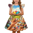 thumbnail image 6 of Pounoo Womens Dresses Bunny Print Ruffle Sleeve Loose Fit Breathable Casual Vacation Style (Not for Adults) Gift, 6 of 9