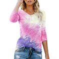 thumbnail image 1 of T-shirt Henley à Manches Courtes/longues pour Femmes, Décontracté, Basique, 1 of 3