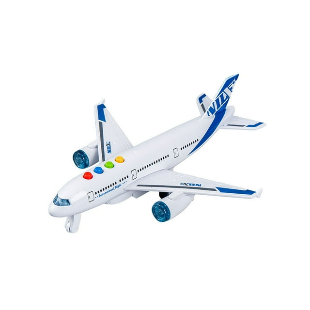Fesfesfes Kids Simulated Airplane Toy Inertial Friction Powered Model with Realistic Sound Effects Colorful Flashing Lights Early Education Aviation Play