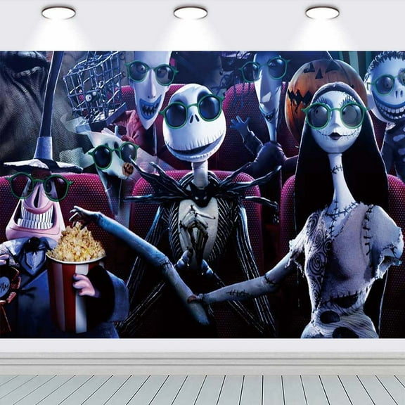 Nightmare Before Christmas Backdrop Banner Party Supplies Poster Movie Theme Background for Photography Birthday Decorations