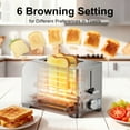 thumbnail image 2 of Tomeem 2-Slice Toaster with 6 Shade Settings, Removable Crumb Tray and Self-centering Guide, Stainless Steel, 2 of 10