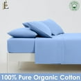 thumbnail image 2 of PRATYUX Twin XL 4-PC Organic Cotton Bed Sheet Set 800-Thread Count 100% Long Staple Cotton, 28 inch Deep Pockets [1 Flat, 1 Fitted Sheet, 2 Pillowcases] - Light Blue, 2 of 7