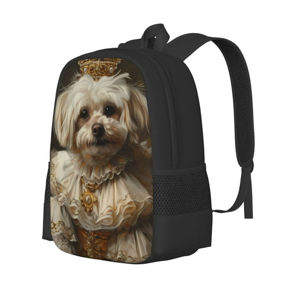 Disketp Regal Dog In Royal Attire Mochila Minimalista de Gran Capacidad, Mochila de Viaje para Escuela, Trabajo o Uso Diario