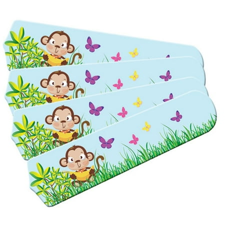 Blue Cute Monkey Designer 42in Ceiling Fan Blades Set Walmart Com