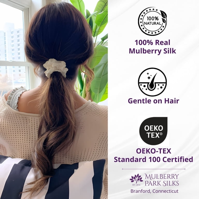 100% Mulberry Silk Chunky Scrunchies 3-Pack, 25 Momme No Damage Hair Ties Amazon.com : Michooyel 100% Mulberry Silk Scrunchies Hair  main image 4