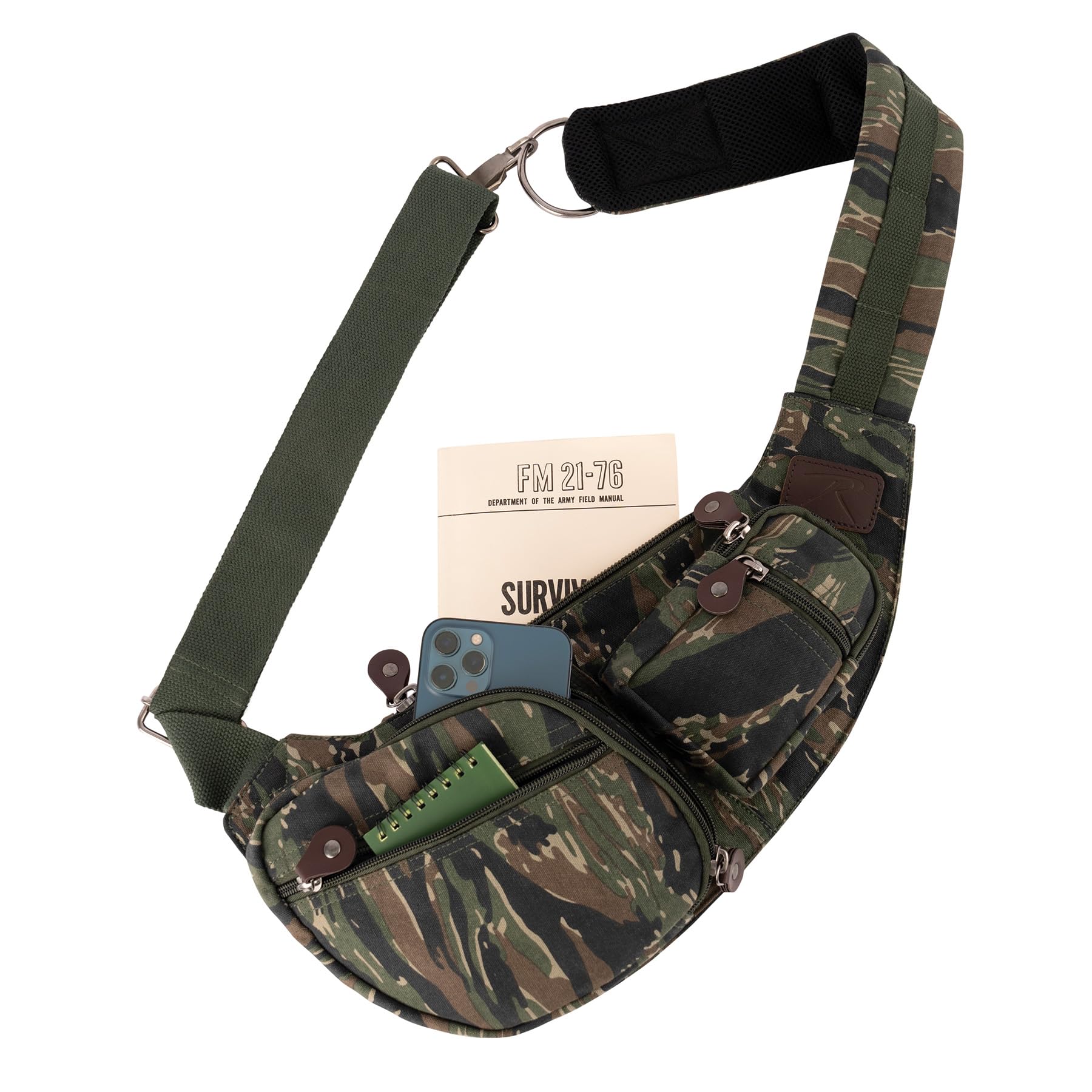 Rothco 30234 Crossbody Canvas Sling Bag, Tiger Stripe Camo