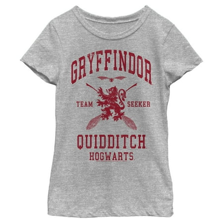 Girl s Harry Potter Gryffindor Quidditch Team Seeker Graphic Tee Athletic Heather X Small