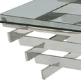 thumbnail image 3 of HomeRoots 490744 41 in. Chrome & Clear Glass Square Coffee Table, 3 of 3