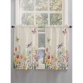 thumbnail image 5 of Wildflowers 2 Panel Kitchen Curtains for Windows, Spring Vintage Tulip Butterfly Floral Leaf Bathroom Privacy Curtain, Home Décor Window Treatment for Bedroom/Living Room 55"x45", 5 of 6