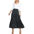 thumbnail image 1 of Doublju Women's Elastic Waist Layered Shirring Maxi Skirt with Plus Size, 1 of 2