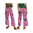 thumbnail image 2 of Raccmtaty Women Wide Leg Pants, Vintage Printed Loose Long Trousers Streetwear for Casual Daily, 2 of 5