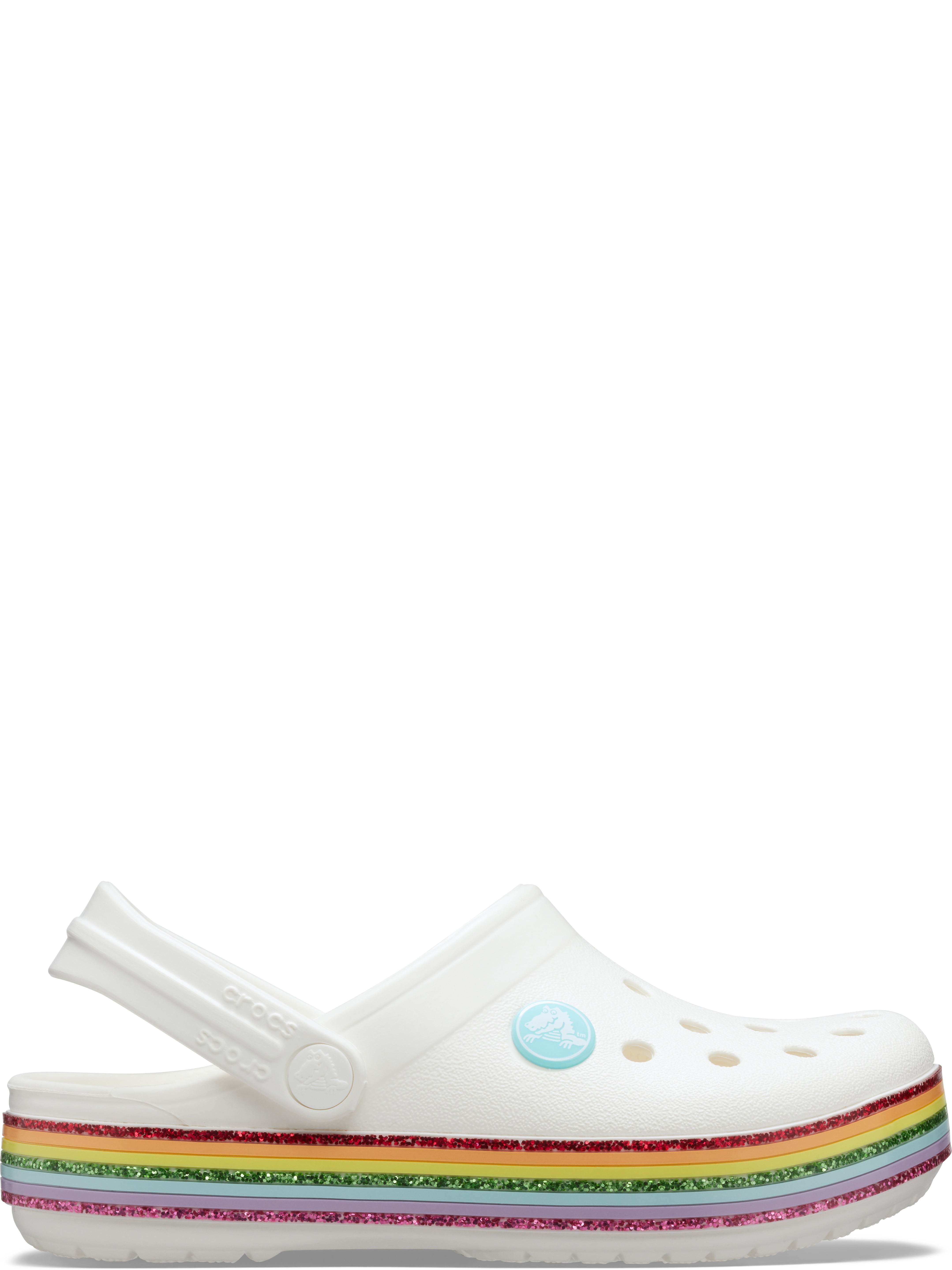 kids crocband rainbow glitter