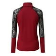 thumbnail image 4 of Juebong Lightweight Womens Turtleneck Long Sleeve Cotton Sweatshirts To Wear With Leggings Casual Jumper Tops Lace Blouse,Wine,XXL, 4 of 6