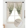 thumbnail image 2 of Swag Curtains, Spring Vase Eucalyptus Leaves Rod Pocket Kitchen Curtains Valances Tier Curtains Swag Valance Curtains for Bedroom Living Room 28" x 36", 2 Panels, 2 of 6