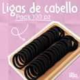 thumbnail image 2 of Ligas Para El Cabello 100 Piezas Tamaño Mediano Color Negro Belleza Lisa, 2 of 6