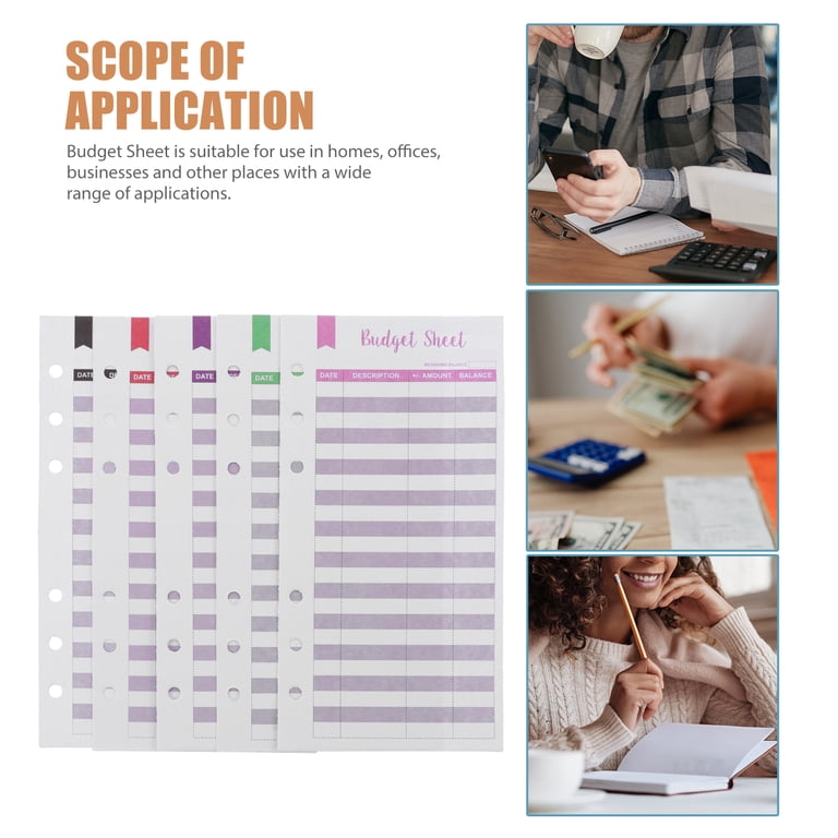 Budget Planner Inserts - 36 Sheets Cash Envelope Tracker Refills For Binder, Expense Organizer