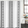 thumbnail image 3 of White Boho Waterproof Fabric Shower Curtain,Farmhouse Simple Abstract Striped Geometric Waterproof Fabric Shower Curtain for Bathroom Curtains Bathtubs Shower Curtains with 12 Hooks Small 36x72in, 3 of 8