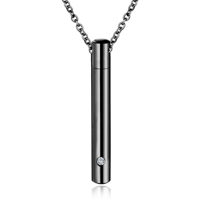 1pc Stainless Steel Openable Cylinder Memorial Urn Ash Keepsake Pendant Necklace 