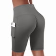 thumbnail image 2 of Biker Shorts for Women with Pockets Fitness Running Gym Shorts Workout High Waisted Shorts Slim Tummy Control Running Yoga Sports Active Pants, 2 of 5