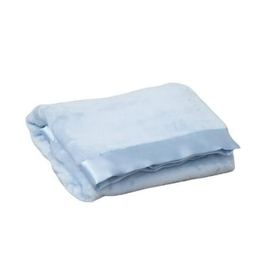 Satin Trim Tahoe Microfleece Soft Baby Blanket - Blue