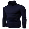 thumbnail image 3 of Men‘s Knitting Shirt Solid Color Long Sleeve Turtleneck Knitwear Pullover Sweaters for Fall Winter, 3 of 4