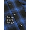 thumbnail image 5 of Coshow Men's Long Sleeve Plaid Hooded Jacket Casual Flannel Shirt Button Down Shirts, 5 of 5