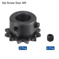 thumbnail image 3 of Uxcell #25 Chain Roller Sprocket, 10mm Bore 1/4" Pitch 12 Tooth Single Strand Chain Sprocket with Set Screws 2Pack, 3 of 6