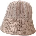 thumbnail image 6 of CoCopeaunts Bucket Hats for Men LCE Hemp Thread Vintage Hand Knitted Hats Wide Brim Shade Breathable Cable Twist Fisherman Hat, 6 of 8