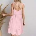 thumbnail image 5 of vigerkar Womens Summer Dresses 2025 V Neck Sleeveless Mini Babydoll Dress Casual Loose Swing Ruffled Tiered Beach Sundress Pink, M, 5 of 8