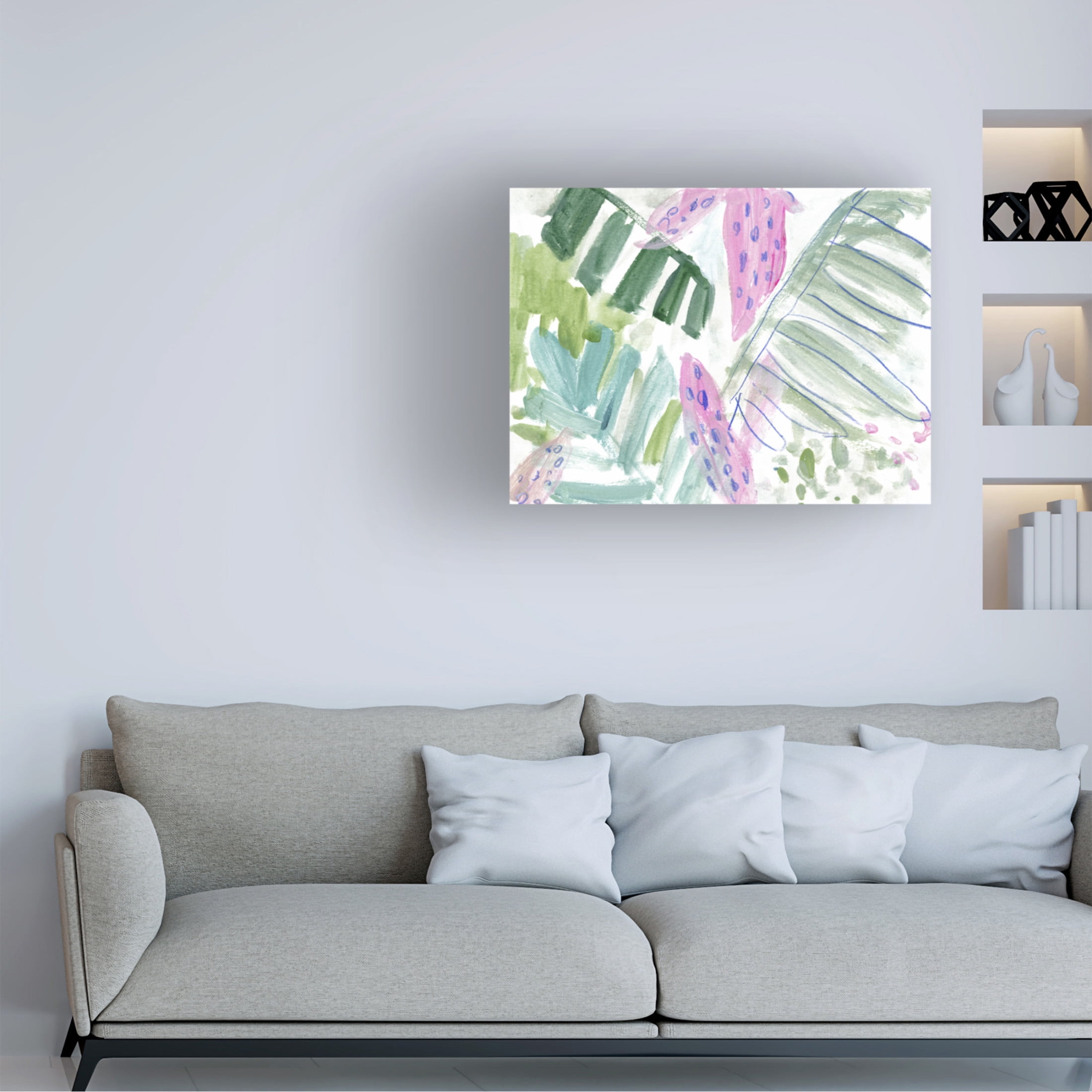 Canvas Wall Art - Melissa Wang 'Tropical Abstraction I' Wall Art for Living Room, Bedroom, or Office Décor by Trademark Fine Art - 19 x 14 Inches