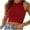 Red Camisole for Women, variant on safuny Clearance Women's Slim Basic Crop Tank Tops Solid Color Retro Cami Tops Sleeveless Crew Neck Vest Leisure Comfy Fit Beach Blouses Fashion Summer Blue L