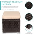 thumbnail image 4 of Best Choice Products Set of 2 Wicker Ottomans, Multipurpose Furniture w/ Removable Cushions - Brown/Beige, 4 of 8